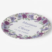 Assiettes En Carton Lavande Fuchsia Blush Aquarelle Mariage Floral (Angle)