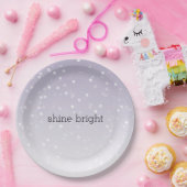 Assiettes En Carton Lavande violet blanc Bokeh Confetti (Fête)