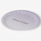 Assiettes En Carton Lavande violet blanc Bokeh Confetti (Angle)