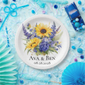 Assiettes En Carton Lavande violette avec Mariage de tournesol (Fête)
