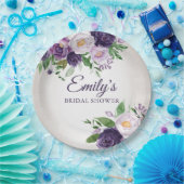 Assiettes En Carton Lavande violette verte Fête des mariées gris (Fête)