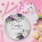 Assiettes En Carton Lavande violette verte Fête des mariées gris (Fête)