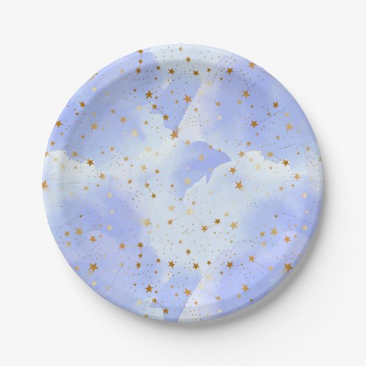 Assiettes En Carton Lavendar Golden Star Motif (Devant)