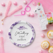 Assiettes En Carton Lavender Aquarelle Mariage Élégant Personnalisé (Fête)