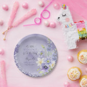 Assiettes En Carton Lavender Boho Un Petit Bébé Fleur sauvage Saupoudr (Fête)