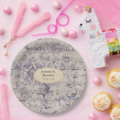 Assiettes En Carton Lavender Ephemera Music Notes Mariage (Fête)