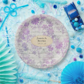 Assiettes En Carton Lavender Floral Mariage damassé (Fête)