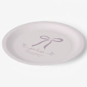 Assiettes En Carton Lavender Pink Bow Graduation Party (Angle)