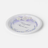 Assiettes En Carton Lavenders et fleurs blanches Wreath (Angle)