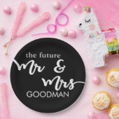 Assiettes En Carton L'avenir M. et Mme Plaques de papier (noir) (Fête)