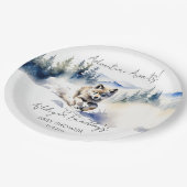 Assiettes En Carton L'aventure à thème Wolf attend le baby shower (Angle)