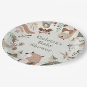 Assiettes En Carton L'aventure attend les animaux de la forêt Baby sho (Angle)