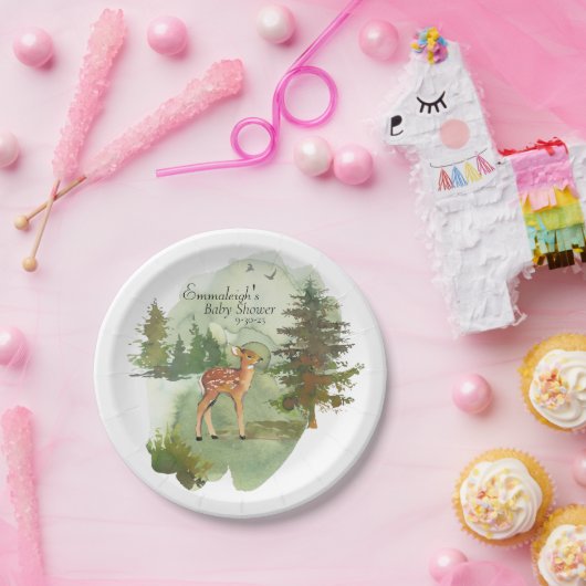 Assiettes En Carton L'aventure commence chez les cerfs rustiques (Fête)