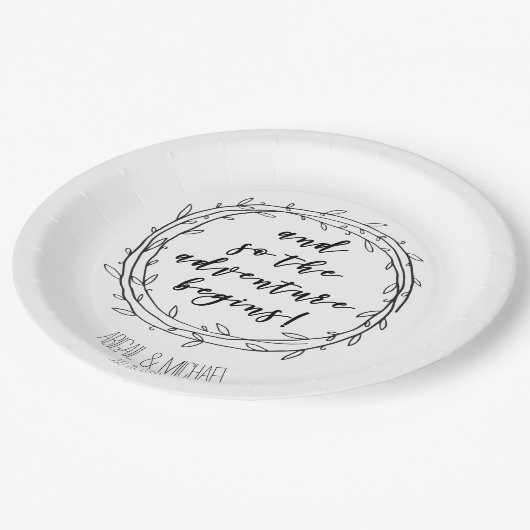 Assiettes En Carton L'aventure commence - (Destination) Mariage (Angle)