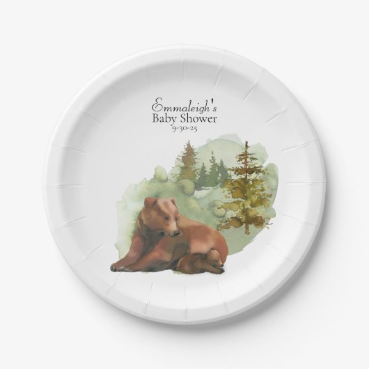 Assiettes En Carton L'aventure commence les ours rustiques (Devant)