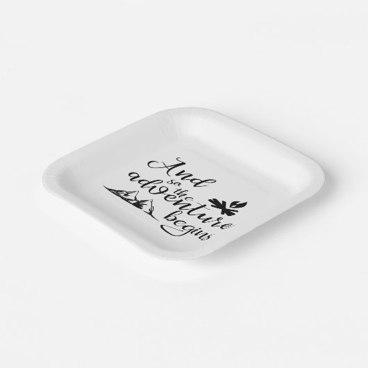 Assiettes En Carton L'aventure commence Plaque en papier (Angulaire)