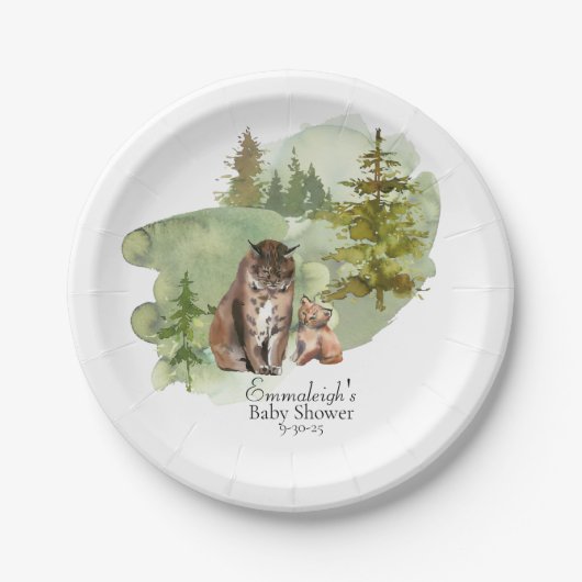 Assiettes En Carton L'aventure commence Rustic Lynx (Devant)