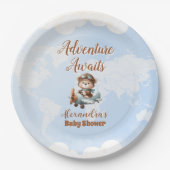 Assiettes En Carton L'aventure de l'ours mignon commence (Devant)