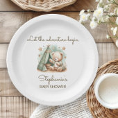Assiettes En Carton L'aventure est l'appel Baby shower de l'ours en pe