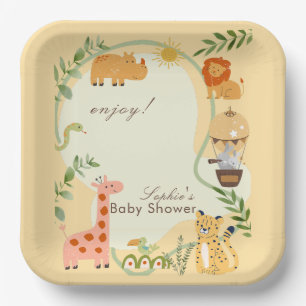 Assiettes En Carton L'aventure safari d'animaux de jungle vous attend