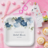 Assiettes En Carton Lavis Floral Moderne Écriture Mariage (Fête)