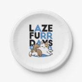 Assiettes En Carton Laze Furr Days - Cute Lazy Cats Design (Devant)