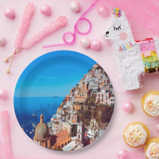 Assiettes En Carton ldp POSITANO - Côte d'Amalfi - Panorama (Fête)