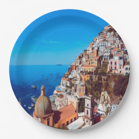 Assiettes En Carton ldp POSITANO - Côte d'Amalfi - Panorama (Devant)