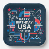 Assiettes En Carton Le 250e anniversaire de l'Amérique (Recto)