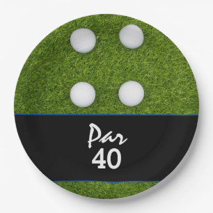 Assiettes En Carton Le 40e anniversaire du Golf Par sur le vert