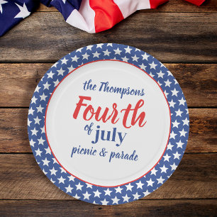 Assiettes En Carton Le 4 juillet Whimsical Patriotic Rouge Bleu