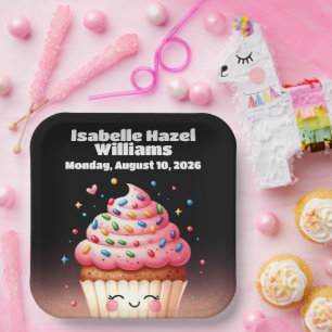 Assiettes En Carton Le Baby shower d'arrosage du Cupcake Cute L'il