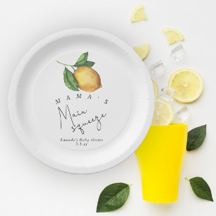 Assiettes En Carton Le baby shower de citron de la maman