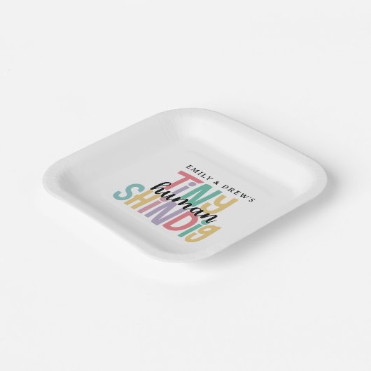 Assiettes En Carton Le Baby shower de minuscule Shindig Humain Cute Co (Angulaire)