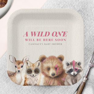 Assiettes En Carton Le Baby shower des animaux sauvages de la forêt