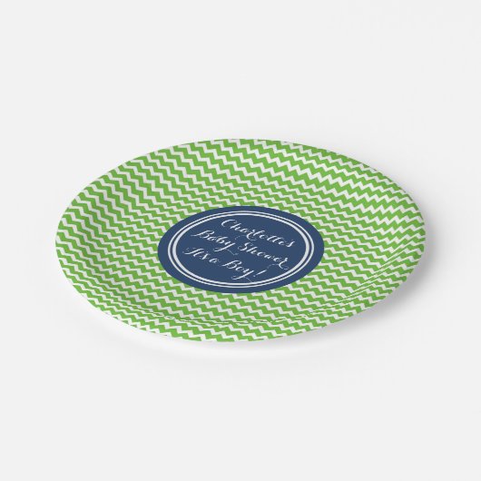 Assiettes En Carton Le baby shower nommé fait sur commande plaque (Angle)