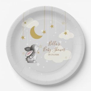 Assiettes En Carton Le Baby shower nuageux Bunny Moon Star