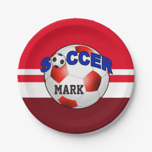 Assiettes En Carton Le ballon de football de do-it-yourself