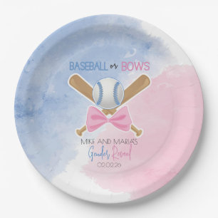 Assiettes En Carton Le baseball ou le sexe des arcs révèlent Plaque de