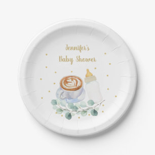 Assiettes En Carton Le bébé brasse le Baby shower de verdure du caf
