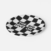 Assiettes En Carton Le Big Five Oh Black and White À damiers Motif (Angle)