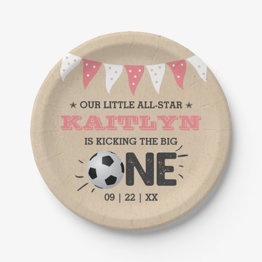 Assiettes En Carton Le Big One | Football 1er anniversaire (Devant)