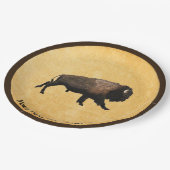 Assiettes En Carton Le Bison De Galage Sur Papier Ancien (Angle)