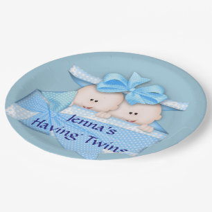 Assiettes En Carton Le bleu jumelle les plaques à papier de partie de