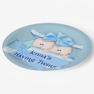 Assiettes En Carton Le bleu jumelle les plaques à papier de partie de