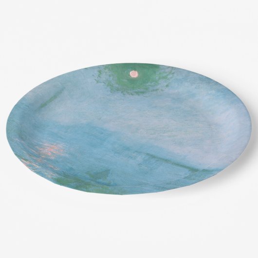 Assiettes En Carton Le brouillard sur la Tamise (par Claude Monet) (Angle)