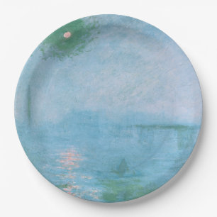 Assiettes En Carton Le brouillard sur la Tamise (par Claude Monet)