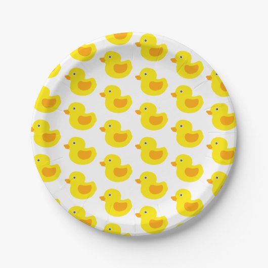 Assiettes En Carton Le caoutchouc jaune adorable penche Duckies (Devant)