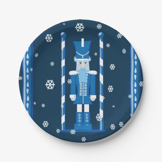 Assiettes En Carton Le casse-noix dans le bleu (Devant)
