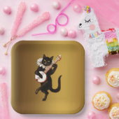 Assiettes En Carton Le Chat Musical, (Fête)